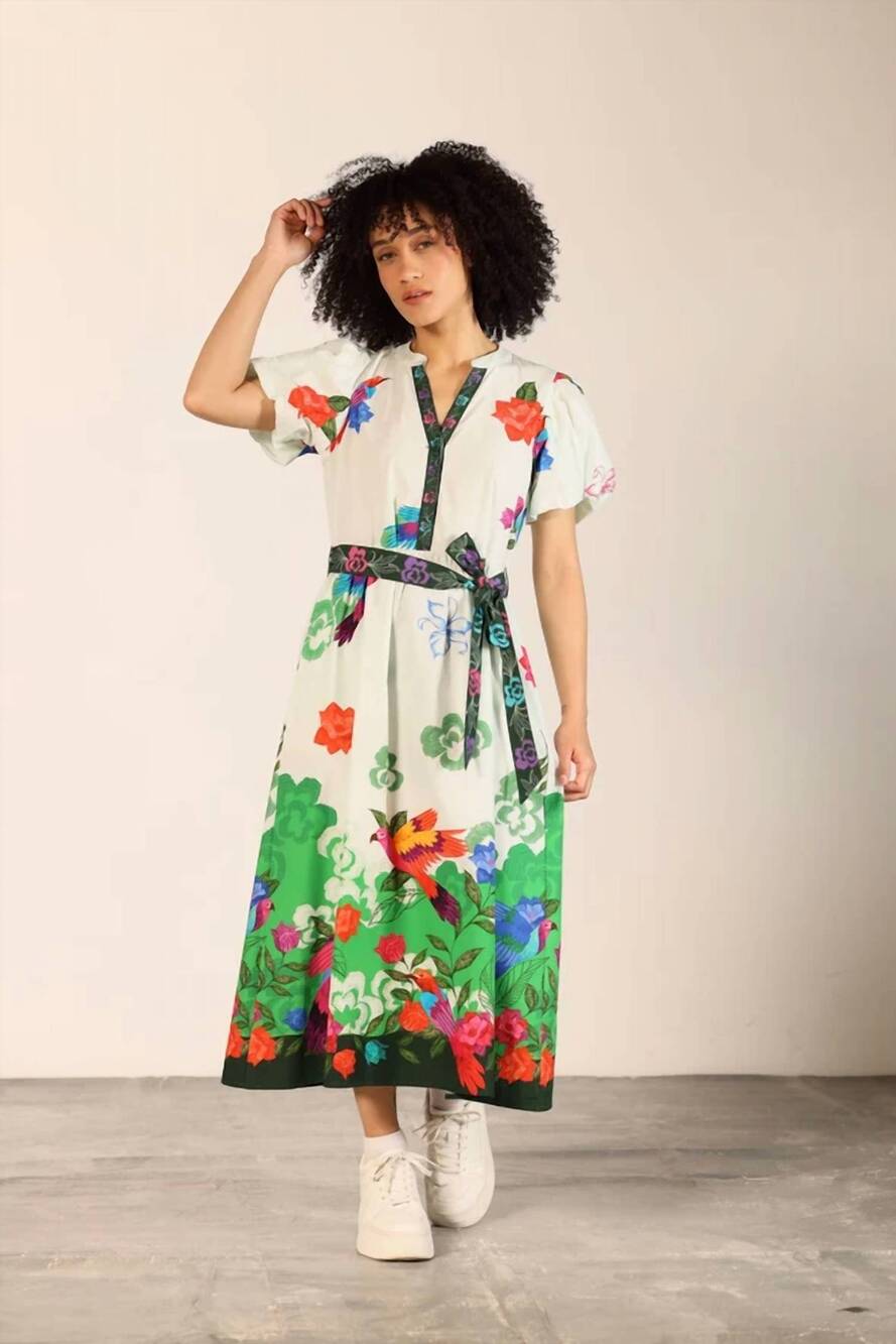 NEW MAUDE VIVANTE nova midi dress in forest flutter